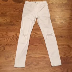 Forever 21 High Waisted Skinny Ripped Knee Jeans